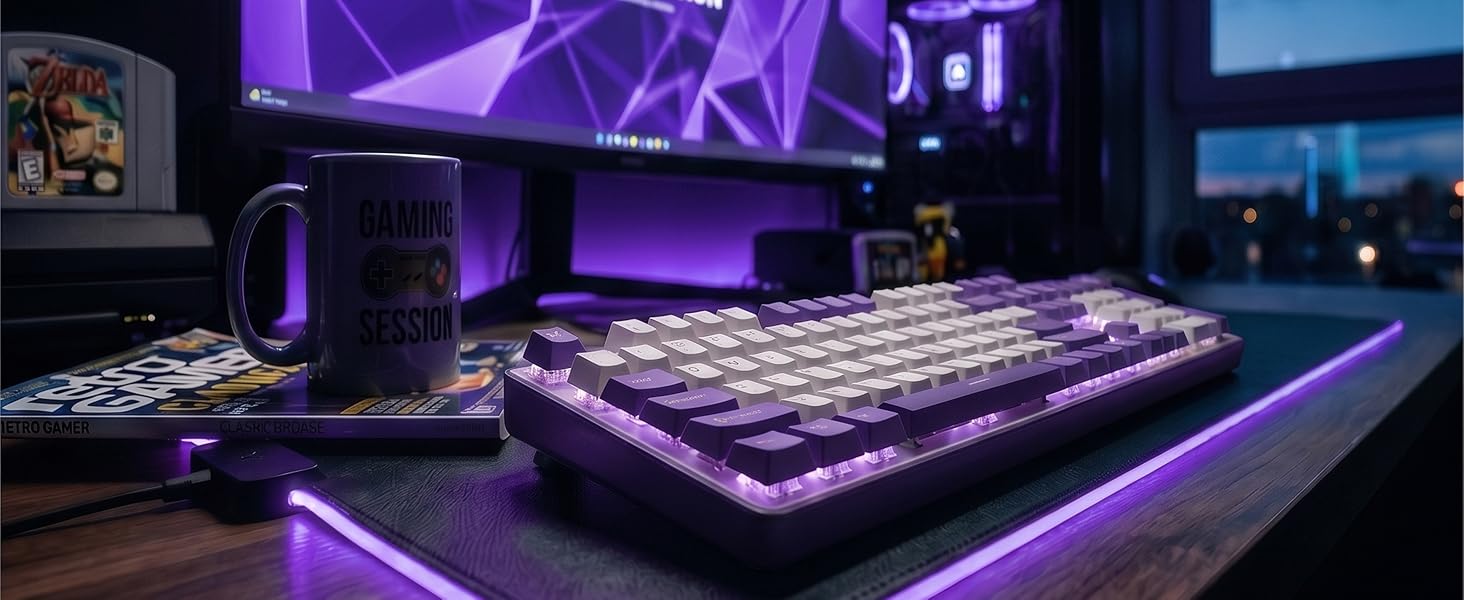 RK ROYAL KLUDGE RK920 keyboard full-size RGB design for PC gaming desks, upgrading the setup