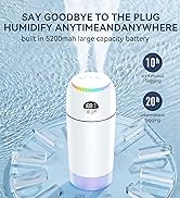 MEHIDFY Humidifiers for Bedroom, Cool Mist Humidifier with Night Light, Ultra-Quiet Humidifier, S...