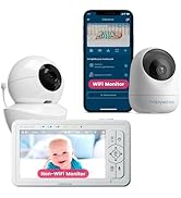 Babysense HDS2 Non-WiFi 5” HD Baby Monitor with Camera and Audio &amp; Bonus WiFi Security Camera wit...