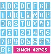 UCEC 2 Inch Large Letter Stencils for Painting, 42 PCS Alphabet &amp; Number Stencils for Crafts Reus...