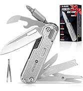 BIBURY Multitool Pocket Knife BI2056, Stainless Steel Multi Tool Knife with Clip, Folding Multito...