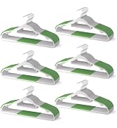 MLKJHHI 60 Pack Heavy Duty Plastic Hangers, Non Slip Clothes Hangers with Rubber Pads and 360° Ho...