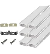 HAMRVL 6-Pack 30cm/1ft 17.2x7mm Led Aluminum Channel System U Shape with Cover, Led Strip Light D...