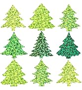 480Pcs Small Christmas Stickers Laser Pine Tree Winter Stickers Xmas Waterproof Self-Adhesive Dec...