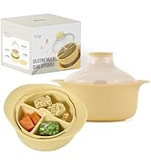 FIRGI 48oz Platinum Silicone 3 Compartmented Microwave Steamer Pot with Handle &amp; Lid - Korean 100...