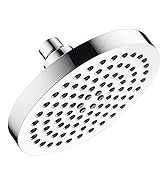BRIGHT SHOWERS High Pressure Shower Head, 6 Inch Rain Shower Head, 2 Spray Settings Rainfall Show...