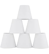 Ruiever 6pack Small Lampshades Clip On Bulb Fabric Lamp shade Bottom 5.9''x Top 3.54''xH 5.12'' f...
