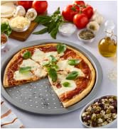 KitchenAid Nonstick Aluminized Steel Pizza Crisper, Dishwasher Safe, Contour Silver, 15.5 Inch