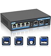 TEROW 2.5G Ethernet Switch, Unmanaged 6-Port POE Switch, 4 x 2.5G Base-T & 2 x 10G SFP, Multi-Spe...