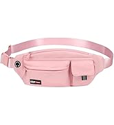 Pink waist Packs for Women Running Belt Fashionable Waist Pack,Crossbody Bag for Running Travel M...