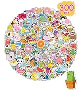 Sticker for Water Bottles, 300 Pcs/Pack Cute Vinyl Waterproof Vsco Laptop Stickers for School Stu...