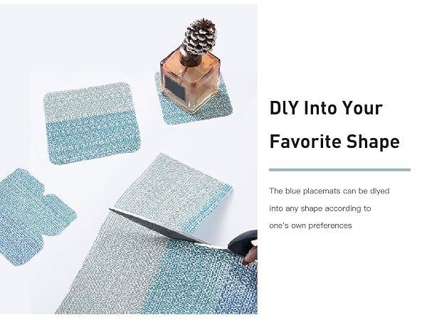 HeloHo Placemats Set of 4,Vinyl Table Place Mats Stain Resistant Foldable Placemats