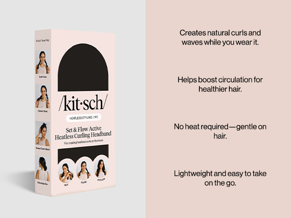 Kitsch Set &amp;amp; Flow Active Heatless Curling Headband For Women