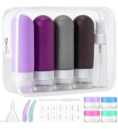 16pack Travel Bottles for Toiletries, TSA Approved LeakProof Squeezable Silicone Toiletry Contain...