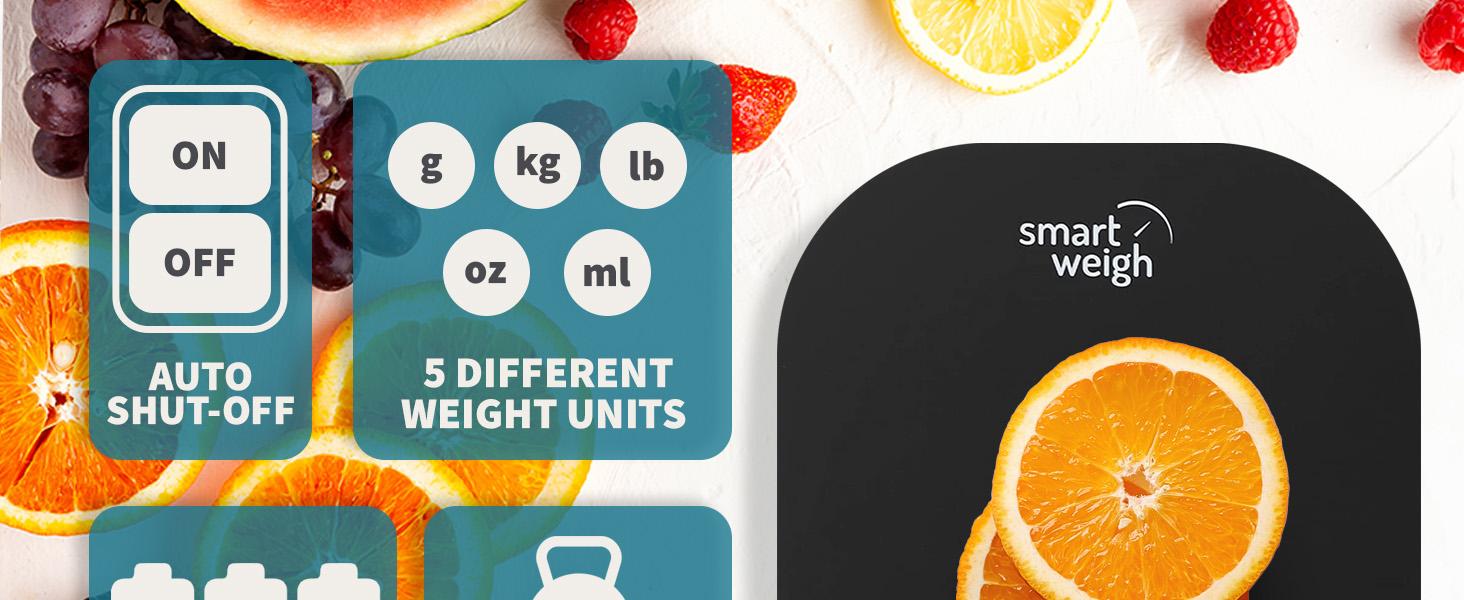 auto shut-off 5 different weight units