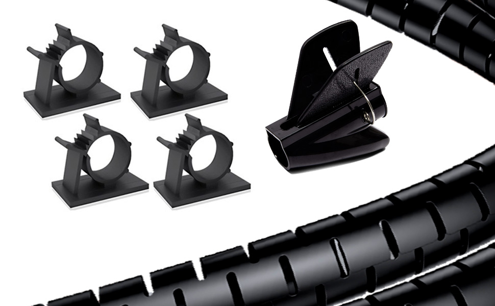 Black cable management sleeve