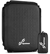 Sportneer Stadium Seat Cushion: Self-Inflating 2" High Rebound Foam Seat Pad for Airplane Travel ...