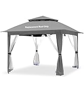 JANCANOPY Grey Gazebo Cover Compatible with CoolSpot 11'x11' B07QYMDP3D,B08GKHZ4SX,B08GKJ2J22,B0C...