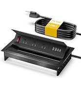 Conference Table Power Hub Outlet, Kungfuking Connectivity Box Rotatable with 30W USB C, 18W USB ...
