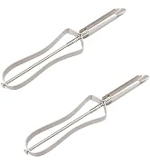 2Pcs Silver “Old-School” Professional Vegetable,Potato,Carrot Peeler–Stainless Steel Body For Rig...
