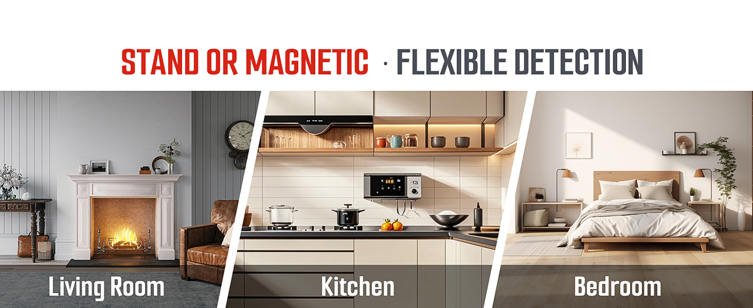 Stand or Magnetic · Flexible Detection