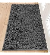 Naturei Chenille Absorbent Front Door Mat 60" x 36", Dog Door Mat for Muddy Paws, Dirt Trapper Do...