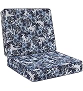 Favoyard Deep Seat Patio Cushion 24 x 24 x 4 in Waterproof Seat &amp; Back Cushion Set with Color Fad...
