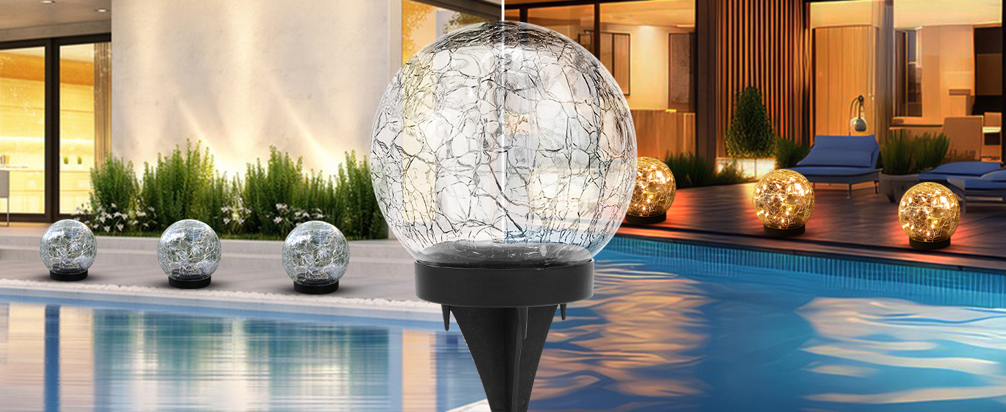 Solar Globe Lights Outdoor Waterproof