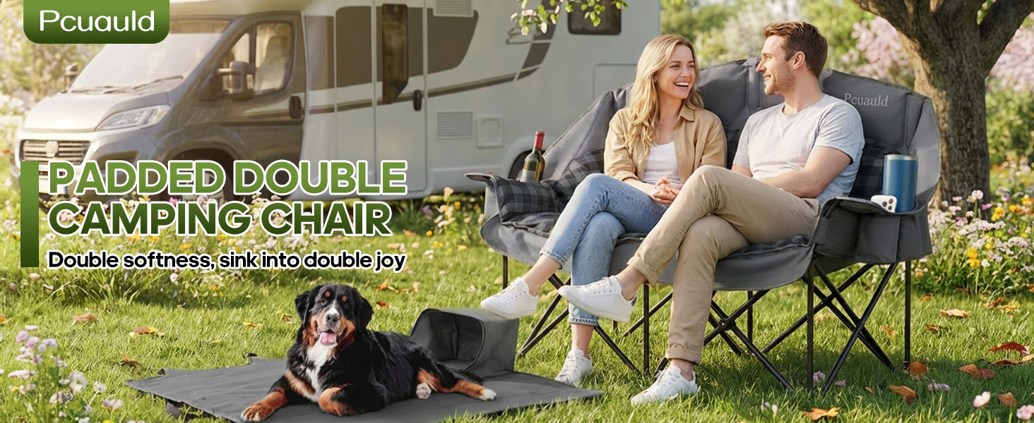 The padded double camping chair brings you and your love ones double comfort this spring.