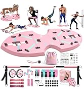LALAHIGH Portable Home Gym System for Men and Women:Push Up Board, Pilates Bar &amp; 20 Fitness Acces...