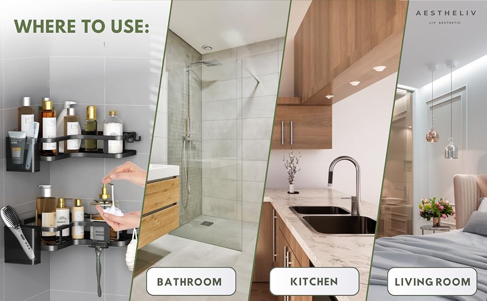 adhesive shower caddy