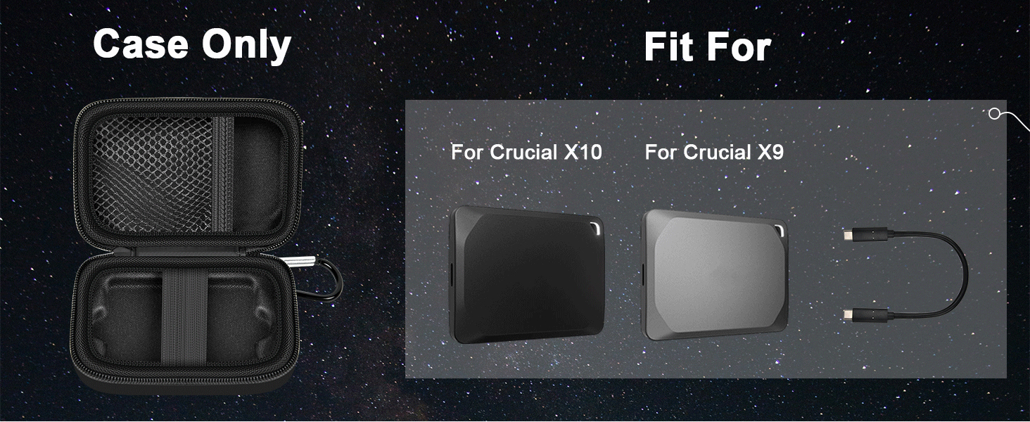  External Solid State Drive Hard Storage Holder Bag Fits for USB-C Cable