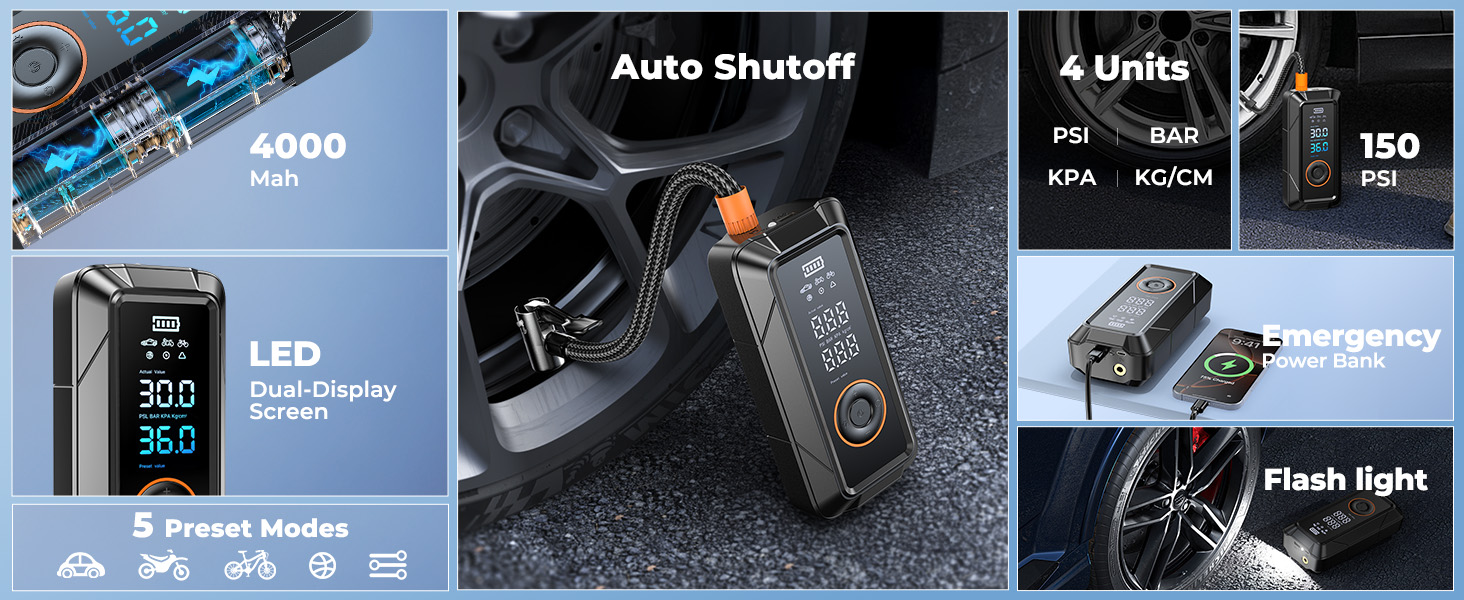 Tire Inflator Portable Air Compressor