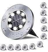 Solar Ground Lights, Waterproof Garden Upgraded Outdoor Bright in-Ground Landscape Lights for Pat...