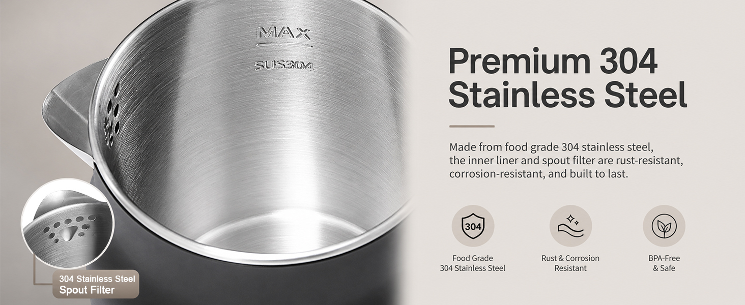 Electric Kettle 1.2L with 45-90? Temp Control, 1000W Fast Heating 6-Min Deep Boil,