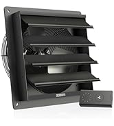 AC Infinity AIRLIFT S12, Shutter Exhaust Fan 12” with 10-Speed Controller, EC Motor - Wall Mount ...