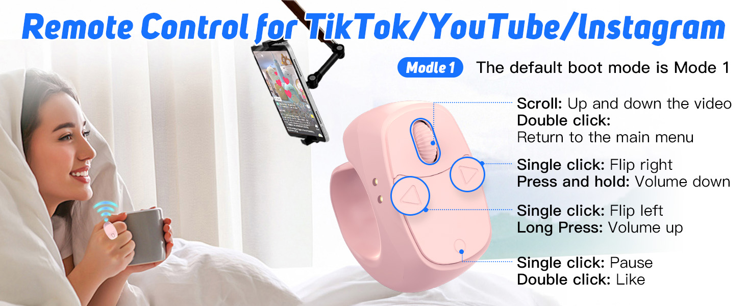 Scrolling Ring Remote Control for Tiktok