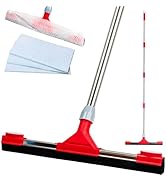 Heavy Duty Floor Squeegee for Concrete Floor – 17.3'' EVA Foam Blade with Built-in Towel Clip, 62...