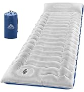 FUN PAC Camping Sleeping Pad, Ultralight Camping Mat with Pillow, Built-in Foot Pump Inflatable S...