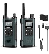 Derebir Walkie Talkies Long Range for Adults-2 Pack Rechargeable Walkie Talkies 22 FRS Channels 2...