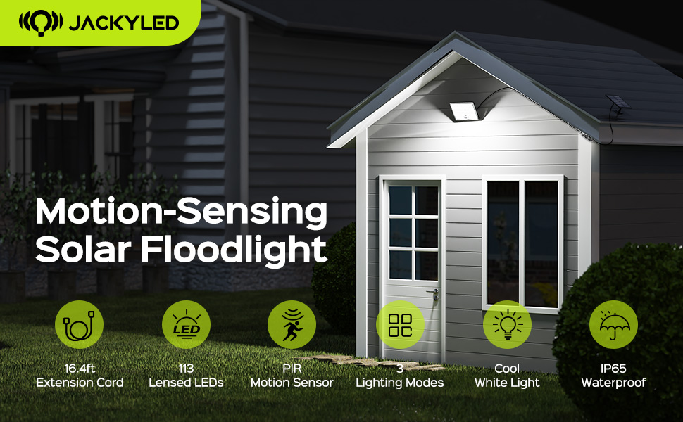 motion sensing solar flood light