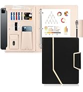 Toplive Portfolio 3 Ring Binder, Business PU Leather Padfolio Organizer Case, Executive Portfolio...
