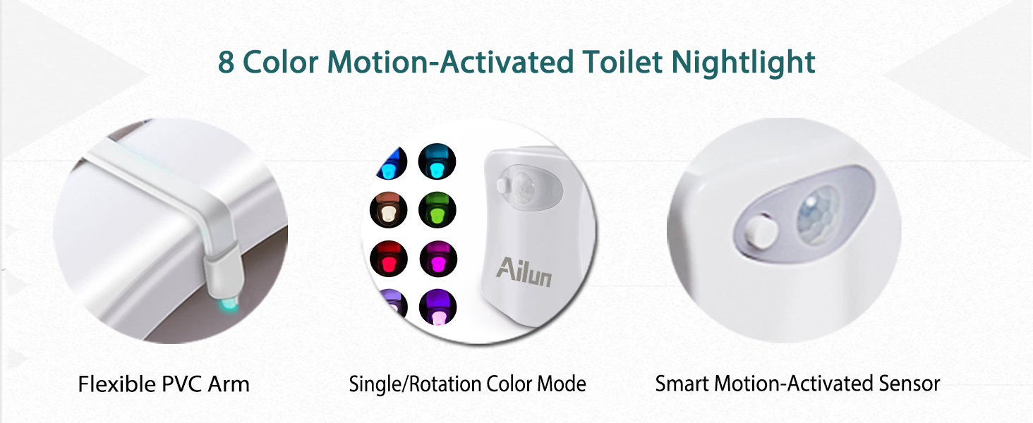 8 colors toilet night light-