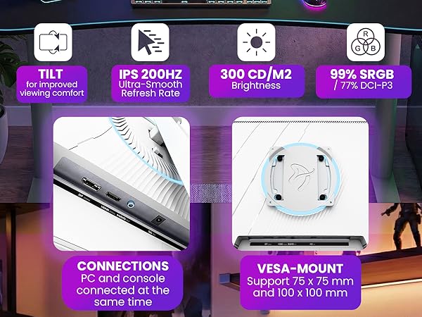 Tilt fot improved viewing comfort