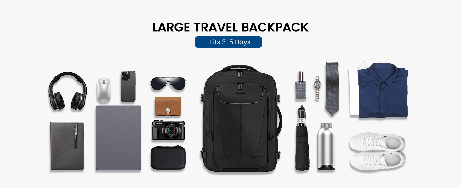 large capacity mens travel backpack for 3-5 days travel