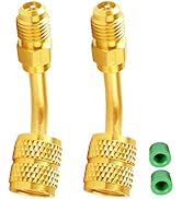 R410a Adapter for Mini Split, 5/16" SAE Female Quick Couplers to 1/4" SAE Male Flare for Mini Spl...