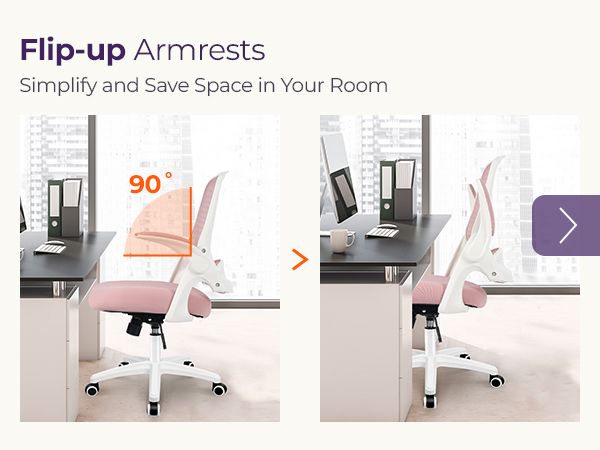 Space-Saving Chair with Flip-Up Armrests