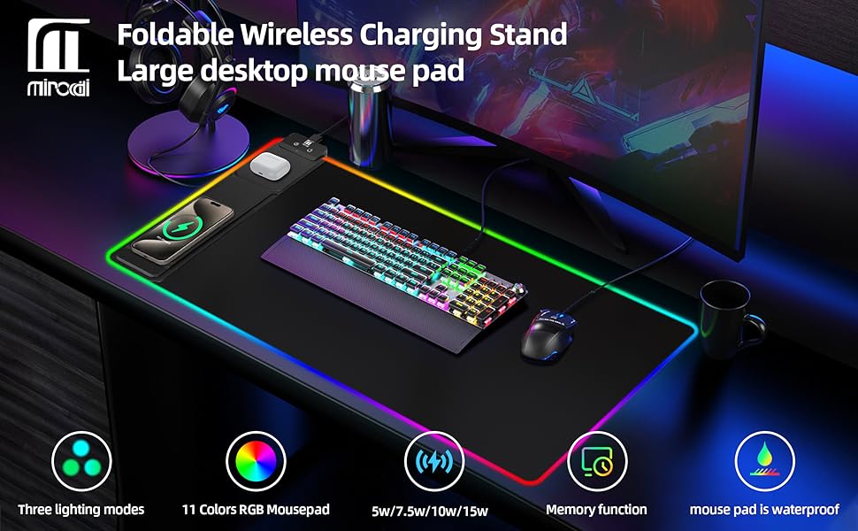 large rgb gaming mouse pad