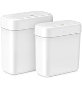 MOPALL 2 Pack Small Bathroom Trash Can with Lid, 3.2 Gallon / 11.5 L &amp; 2.6 Gallon / 10 L Waste Ba...