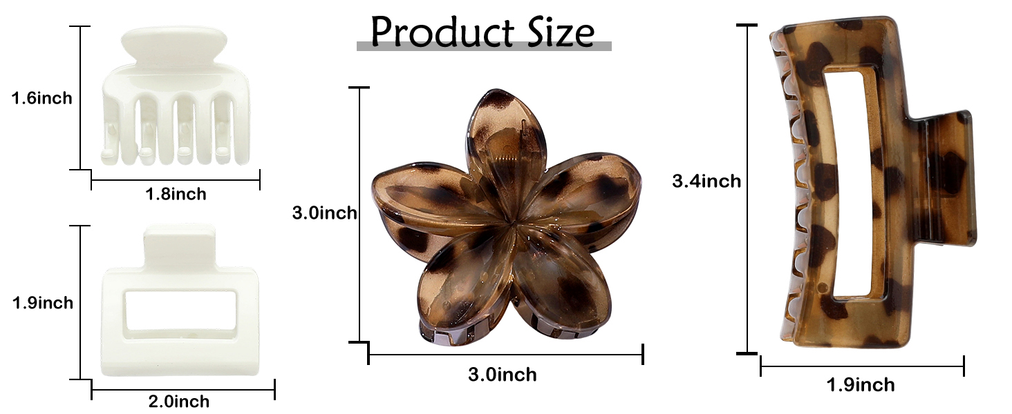 hair clips size